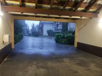 Extension de toiture avec pluie violente