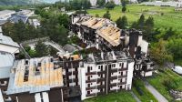 Vue aérienne pendant le curage des batiments